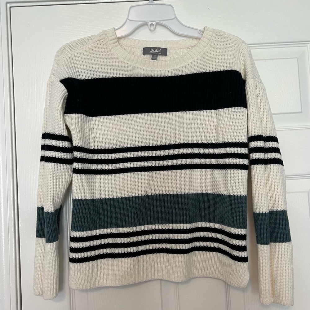 Marled Sweater with Stripes